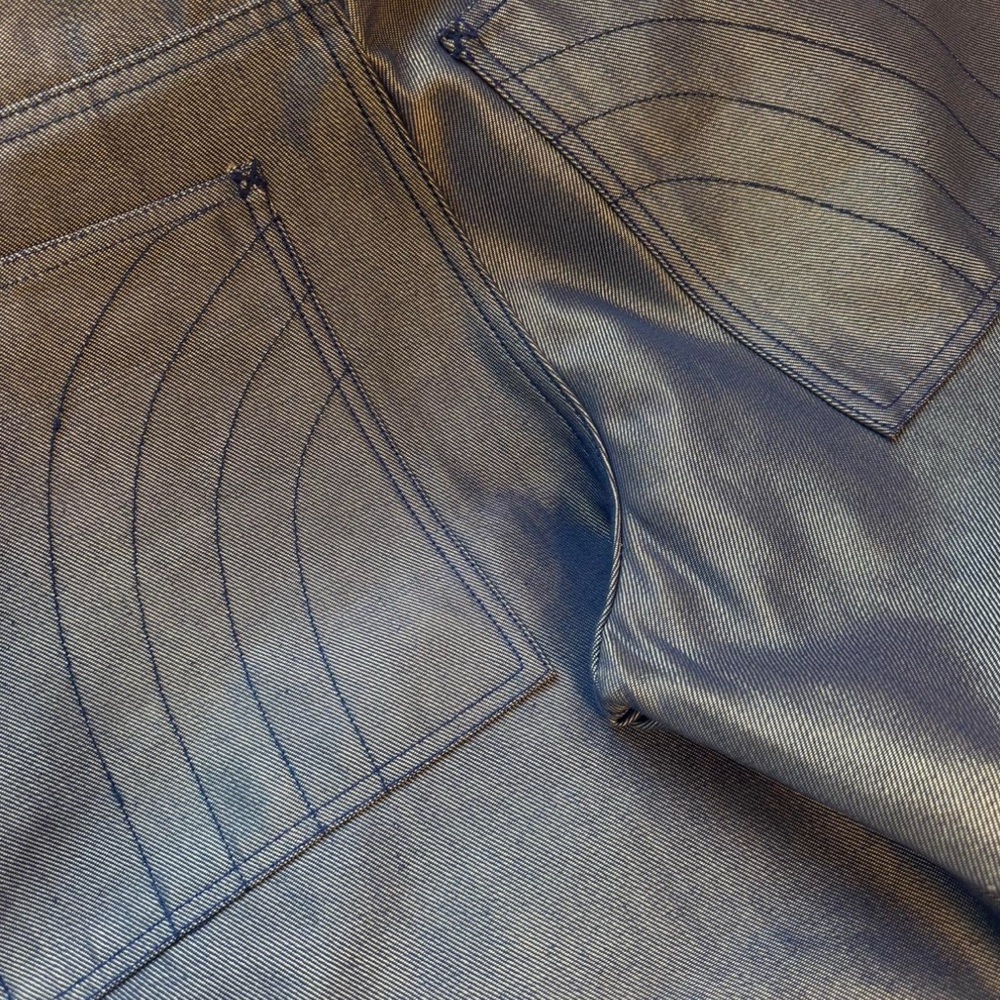 Cygas shiny reflective iridescent blue jeans vintage with tag still on - Picture 3 of 5
